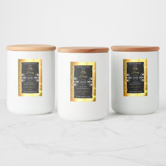 Blinkende Dazzling Gold Black Product Labels Logo Lebensmitteletikett (Flaschen)