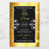 Blinkende Dazzling Gold Black Product Labels Logo Lebensmitteletikett (Einzelnes Label)