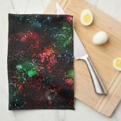 Blinkende Farbflecken unter dunklen und mosaikfarb Geschirrtuch (Viertel Falte)