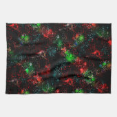 Blinkende Farbflecken unter dunklen und mosaikfarb Geschirrtuch (Horizontal)