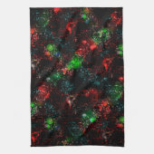 Blinkende Farbflecken unter dunklen und mosaikfarb Geschirrtuch (Vertikal)