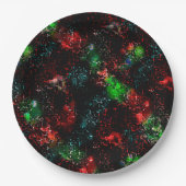 Blinkende Farbflecken unter dunklen und mosaikfarb Pappteller (Vorderseite)