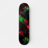 Blinkende Farbflecken unter dunklen und mosaikfarb Skateboard (Vorne)