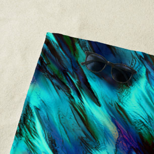 Blinkende Flecken von blau bis cyan und rote Fleck Strandtuch