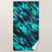 Blinkende Flecken von blau bis cyan und rote Fleck Strandtuch (Vorderseite)