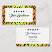 Blinkende Orange Tiger Rahmen mit Chic 5 Sterne Mo Visitenkarte (Vorne/Hinten)