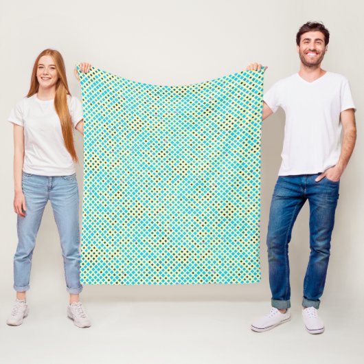 Blinkende Pixel Muster 01.LBlue. LYellow BG Fleecedecke (Beispiel)