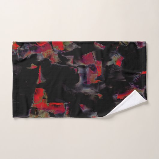 Blinkende rote Flecken auf dunkelgrauem Felsunterg Badhandtuch Set (Handtuch)