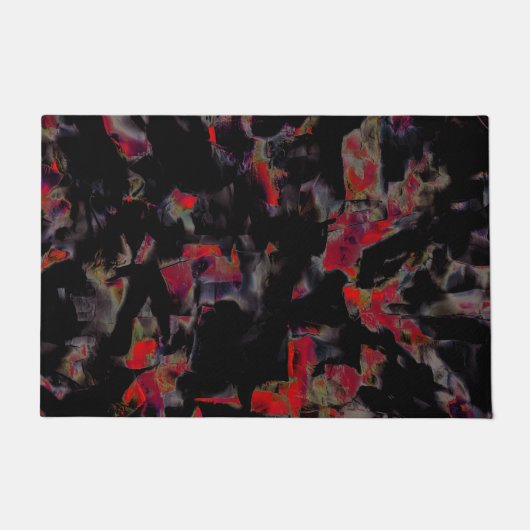 Blinkende rote Flecken auf dunkelgrauem Felsunterg Fußmatte (Vorderseite)