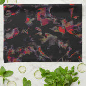 Blinkende rote Flecken auf dunkelgrauem Felsunterg Geschirrtuch (Gefaltet)