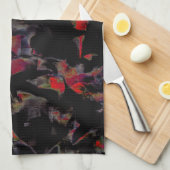 Blinkende rote Flecken auf dunkelgrauem Felsunterg Geschirrtuch (Viertel Falte)