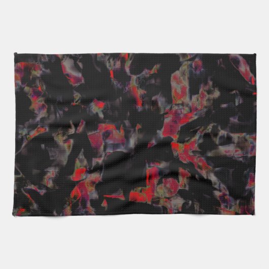 Blinkende rote Flecken auf dunkelgrauem Felsunterg Geschirrtuch (Horizontal)