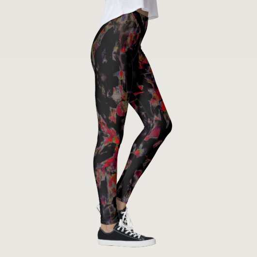 Blinkende rote Flecken auf dunkelgrauem Felsunterg Leggings (Rechts)