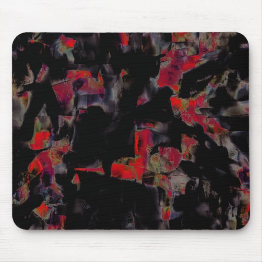 Blinkende rote Flecken auf dunkelgrauem Felsunterg Mousepad (Vorne)