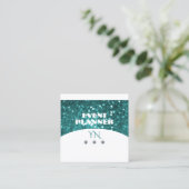 Blinkender Aquamariner Glitzer mit Monogramm Quadratische Visitenkarte (Stehend Vorderseite)