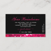 Blinkender Black Girly Pink Sparkling Glitzer Stil Visitenkarte (Rückseite)