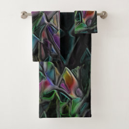 Blinkender Fremder im Dunkeln überschattet Badhandtuch Set