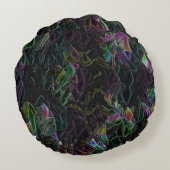 Blinkender Fremder im Dunkeln überschattet Rundes Kissen (Rückseite)