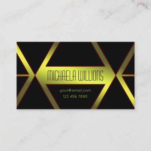 Blinkender, geometrischer Gelbschimmer Beruflich Visitenkarte (Vorderseite)