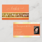 Blinkender Gold Glitzer Custom Foto oder Logo Peac Visitenkarte (Vorne/Hinten)