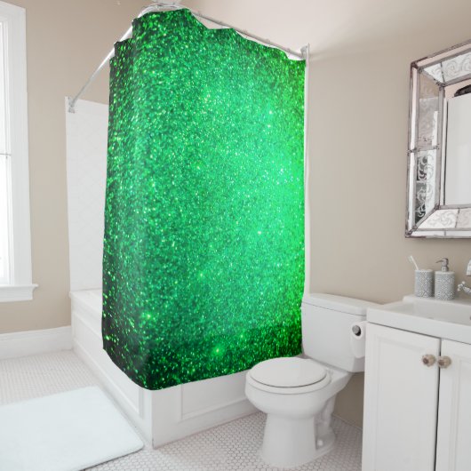 Blinkender grüner Glitzer Ombre farbenfrohe, Coole Duschvorhang (Beispiel)