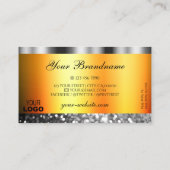 Blinkender orangefarbener, glänzender Glitzer mit Visitenkarte (Rückseite)