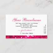 Blinkender weißer Girly Pink Sparkling Glitzer Sti Visitenkarte (Rückseite)