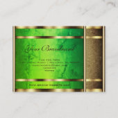 Blinkendes goldenes Schlangenmuster Effekt Grüner Visitenkarte (Rückseite)