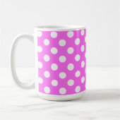 Blinkendes Rosa und große weiße Polka-Punkte Kaffeetasse (Links)