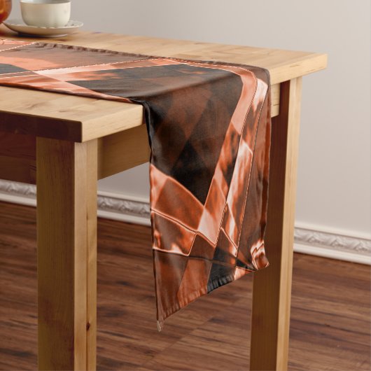 Blinkendes, rötlich-braunes Quadrat oder Rechtecke Kurzer Tischläufer (Beispiel)