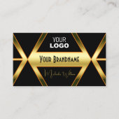 Blinkendes Schwarz und schimmliges Golden mit Logo Visitenkarte (Vorderseite)