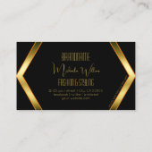Blinkendes Schwarzes geometrisch schimmliges Golde Visitenkarte (Rückseite)