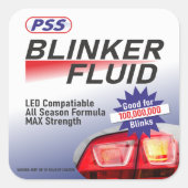 Blinker Fluid Aufkleber, benutzt, um Leute zu pran Quadratischer Aufkleber (Vorderseite)