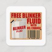 Blinker Fluid Idiot Gag Geschenk Shirt für Mechani Quadratische Visitenkarte (Rückseite)
