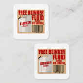 Blinker Fluid Idiot Gag Geschenk Shirt für Mechani Quadratische Visitenkarte (Vorne/Hinten)