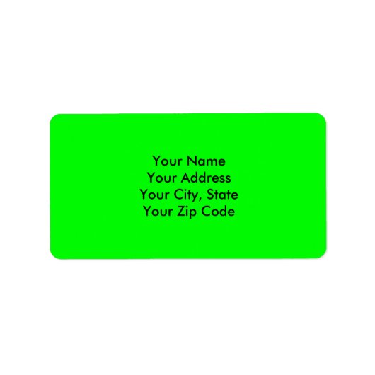 Blinkes Neon Green Accent Color Adressaufkleber (Vorne)