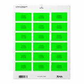 Blinkes Neon Green Accent Color Adressaufkleber (Vorne)