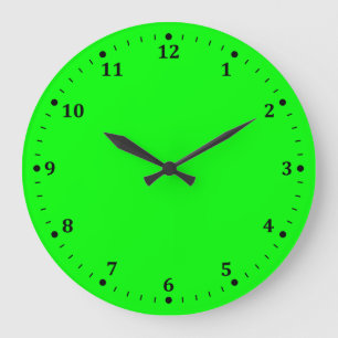 Blinkes Neon Green Accent Color Große Wanduhr