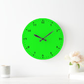Blinkes Neon Green Accent Color Große Wanduhr (Zuhause)