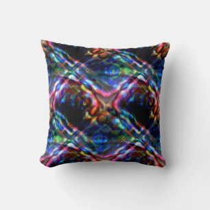 Blinkes, quadratisches Kaleidoskop mit Neontönen Kissen