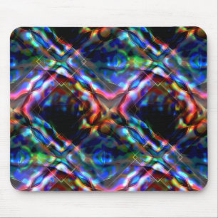 Blinkes, quadratisches Kaleidoskop mit Neontönen Mousepad