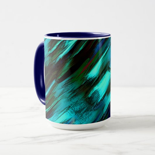Blinkisch von blau bis cyan, und rote Flecken Tasse (Vorderseite Links)