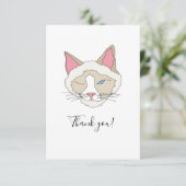 Blinkkatze Dankeskarte (Stehend Vorderseite)