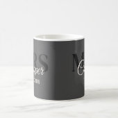 Blinkname mit dem Hochzeitdatum Schwarzer Farbtext Kaffeetasse (Mittel)