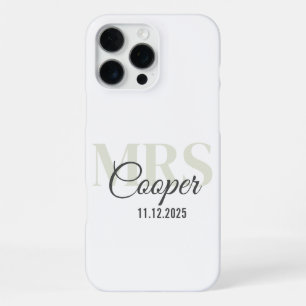 Blinkname mit dem Hochzeitdatum Weißer Farbtext iPhone 16 Pro Max Hülle
