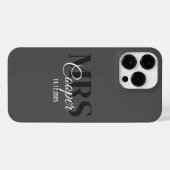 Blinkname mit dem Kohlefarbtext des Hochzeitdatums iPhone Hülle (Rückseite (Horizontal))