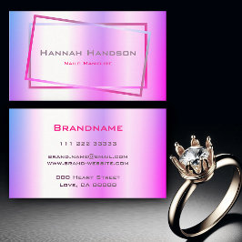 Blinkrosa Lila holografische Design-Trends Visitenkarte