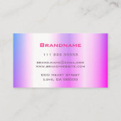 Blinkrosa Lila holografische Design-Trends Visitenkarte (Rückseite)