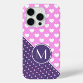 Blinkrosa und Lila Monogramm Case-Mate iPhone Hülle (Rückseite)