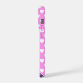Blinkrosa und Lila Monogramm iPhone Hülle (Linke Seite)